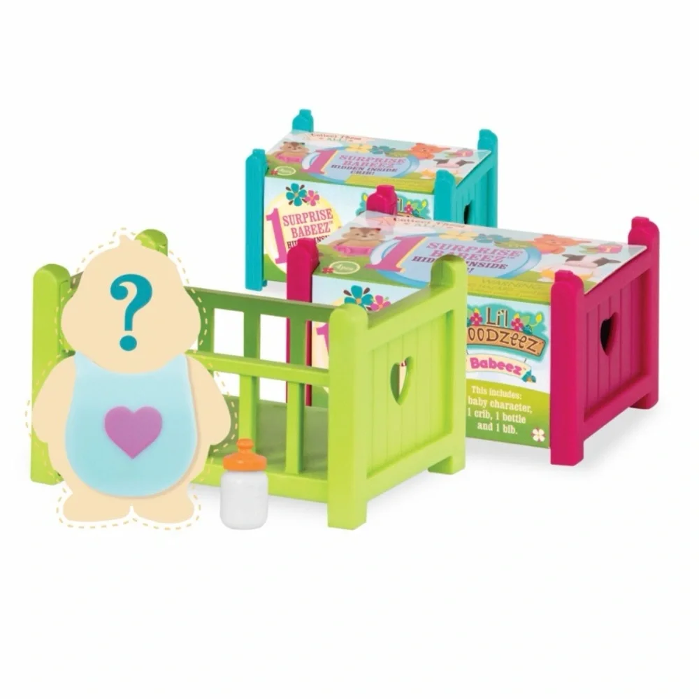 Lot of 4 NIP Li’l Woodzeez Babeez Surprise Blind Box Cribs